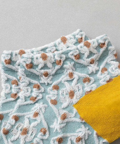 Elegant Jacquard Cotton Ankle Socks